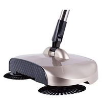 Cyt Hand Push Broom Dustpan Sweeper Household Combined Vacuuming Non-Electric Adjustable Length (color : Khaki)