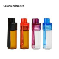 1.7inch Glass Vials with Hinged Spoon Bullet Rocket Snorter Portable Pill Box Mini Pill Container (4)