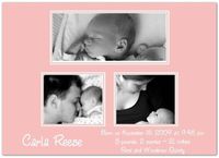 Three Glee in Pink Birth Announcements - Set of 20