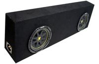 ASC Package Dual 12" Kicker Sub Box Regular Cab Truck Black Subwoofer Enclosure C12 Comp 600 Watts Peak