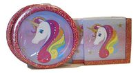 Pretty Unicorn Paper Plates & Napkins Bundle - 2X18 Plates/2X20 Napkins