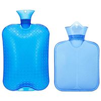 HEALLILY Hot Water Bottles Hot Water Bag Thicken Hand Warmer Bag for Hot Compress (Blue 500ml and 2000ml) 2pcs