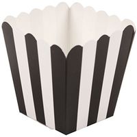 JAM PAPER Popcorn Box - 3 x 3 - Black Striped - 10/Pack