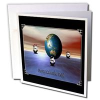 3dRose Columbus Day, Ships on the Ocean, 3d - Greeting Cards, 6 x 6 inches, set of 6 (gc_13055_1)