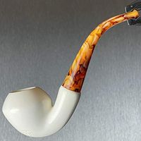 Blurred Lines Bulldog Meerschaum Pipe with Smooth Finish 1/4 Bend by Paykoc M02220