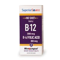 Superior Source Triple Vitamin B12 3K/B-6/F. Acid (60 Tablets)