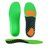 Sports Insoles - Unisex Full Length Arch Support Orthotics Insoles, Heel Pain Relief, Shock Absorption for Walking, Running and Hiking, Cuttable Size(Green,Women5-10)