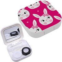 Portable Contact Lens Case Box Travel Kit Mirror + Bottle + Tweezers Container Holder [ Cute Bunny ]