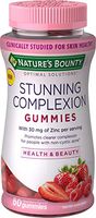 Nature's Bounty Optimal Solutions Stunning Complexion Skin Care Supplement Gummies with Zinc, 60 Count, Mixed Berry
