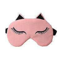 Demarkt Silk Sleep Mask Cartoon Eye Mask Ice Heat Strap Adjusted for Adults