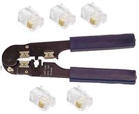 RJ22 (MP04M-SM) Crimp Tool with 5 Telephone Handset cord replacement connectors