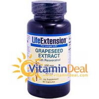 Grapeseed Extract w Resveratrol Life Extension 60 Caps