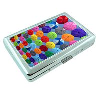 Umbrella Em2 Hip Silver Cigarette Case Id Holder Metal Wallet 4" X 2.75" RFID Protection