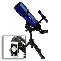 AstroVenture Blue Portable 80mm Refractor Telescope With Universal Smartphone Camera Adapter