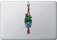 Hanging Succulent Plant -D1 - Stained Glass Style Vinyl MacBook Laptop Decal - Copyright 2016 Yadda-Yadda Design Co. (MED 1.75"w x 7.5"h)