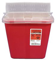 2 Gallon Red Sharps Container W/ horizontal-drop Lid Case of 20
