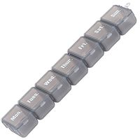 YINGGG Mini Portable Weekly Pill Box 7 Days Detachable Medicine Storage Creative Pill Dispenser Vitamin Compartment (Grey)