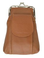 Genuine Leather Cigarette Holder with Lighter Pocket & Cellphone Pocket (Tan)