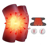 CAISYE Vabration Knee Brace Wrap, Heated Knee Brace Wrap Electric Heating Pad Warm Therapy, Knee Massager Arthritis Meniscus Pain Relief Powered by Portable Charger