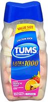 TUMS Ultra 1000 Tablets Assorted Tropical Fruit 160 Tablets (Pack of 8)