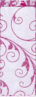 Hot Pink Jewel Swirls Cello Party Favor Treat Bags 5" x 3" x 11 1/2" Pack of 25