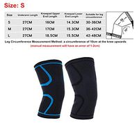 HWZ Running Cycling Warm Silicone Non-Slip Nylon Knit Sports Knee Pads Knee Support Basketball Protective Gear Badminton (Blue, S)