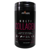 Fit Life USA - Multi Collagen Premium Powder, 5 Types of Food Source Collagen - Type I, II, III, V, and X (10.5oz)