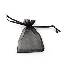 ATCG 100pcs 4x6 Inches Drawstring Organza Pouches Wedding Party Jewelry Favor Candy Bags (BLACK)