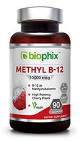 Methyl B-12 10000 mcg 90 Vegan Lozenges Cherry Flavor Extra Strength - Supports Nervous System | Immune Health | Blood Flow | Metabolism | Brain Focus | Energy