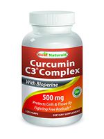 Best Naturals Turmeric Curcumin C3® Complex with Bioperine Veg Capsules, 500 mg, 120 Count