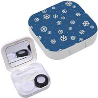 Portable Contact Lens Case Box Travel Kit Mirror + Bottle + Tweezers Container Holder [ Snowflack ]
