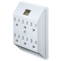 Master Electrician PS23U-WH 6-Grounded Outlet In-Wall Adapter, White