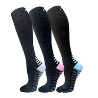 Compression Socks for Men & Women(3 Pairs),15-20mmHg is Best Stockings for Running,Nurses,Athletic,Medical,Pregnancy,Travel-Boost Performance,Blood Circulation&Recovery(Multicoloured 6,Small/Medium)