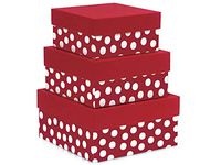 Gift Box Tower Set - Polka Dot Red Nested Boxes (3 Packs of 3 Nested Boxes) - WRAPS-NB3LPDR