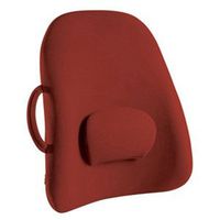 ObusForme Burgundy Lowback Backrest Support, Removable Adjustable Lumbar Support, Contoured Cushioning Provides Supportive Comfort, Handle For Portability, Hypoallergenic Cover Can Be Removed To Wash