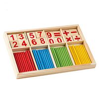 Baby Toys，Digital Counting Stick Two Pcs Montessori Toys Baby Puzzle Wooden Educational Toy Storage