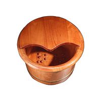 Foot-Soaking Barrel,Camphor Wood Foot Spa Wooden Tub，Massage Beads with lid Wooden Wash Basin，Health Massage Artifact Wooden Basin.