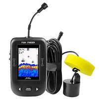 JVSISM Upgraded Xf02-C Portable Fish Finder 9M Cable Echo Sounder Alarm 0.6-100M Depth Fishfinder Transducer Sensor Sonar Colorful Screen for Fishing