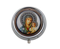 Religious Gifts Madonna and Child Icon Pill Box Organizer 2 Inch