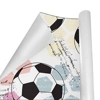 Gift Wrapping Paper Roll Colorful Soccer Check for Birthday,Holiday,Wedding,Baby Shower Gift Wrap - 3Rolls - 58inch x 23inch Per Roll