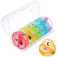 Weekly Pill Organizer 2 times a day Arthritis Friendly, Travel 7 Day Pill Box Large Daily Medicine Organizer with Large Compartments to Hold Medication, Vitamins, Supplements, Cod Liver Oil(Clear Box)