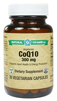 Natural Vitamin Co. - CoQ10 300mg (CoEnzyme Q10 300mg), 30 Capsules, 1 Month Supply, Gluten Free, Vegetarian, Vegan