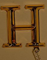 Gold Monogram Gift Topper - H