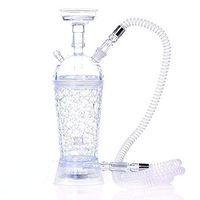 NMSL Acrylic Hookah Set with LED Light Sheesha Metal Bowl Holder for Coal Narguil Hookah Cup Small Portable Hookah Set,Clear