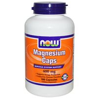 NOW Foods Magnesium Capsules, 180 Capsules / 400mg (Pack of 3)