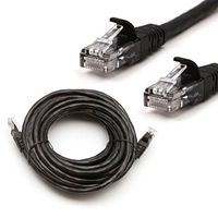 Fashion 25FT CAT6 RJ45 24AWG UTP Twist Pair Solid Network Ethernet LAN Cable - Black