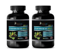 Male Energy Booster - Peruvian Black MACA 1000 MG - Pure and Potent Ingredients - Black maca Root Capsules for Men - 2 Bottles 180 Vegetable Capsules