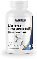 Nutricost Acetyl L-Carnitine 500mg, 180 Capsules - Non-GMO and Gluten Free