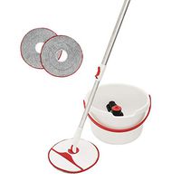CLEANHOME 360 Spin Mop Bucket with Wringer Hardwood Floor Cleaning System with Adjustable Extended Handle and Microfiber Mop Pads