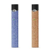 2 Pack Glitter Skin Wrap for Juul - Rose Gold Glitter and Violet Glitter - Unique Vinyl Decal Sticker for Juul